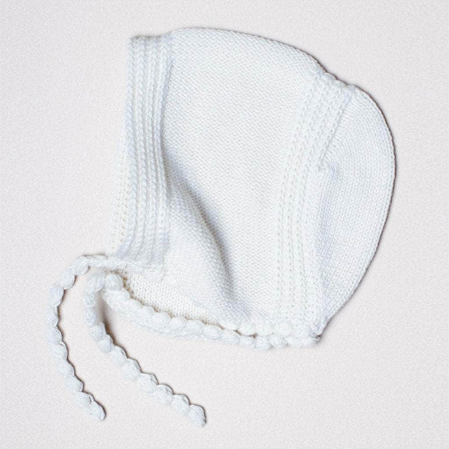 Organic Baby Gift Set - Hand Knit Newborn Romper, Bonnet Hat & Rattle Toy | Taxi by Estella