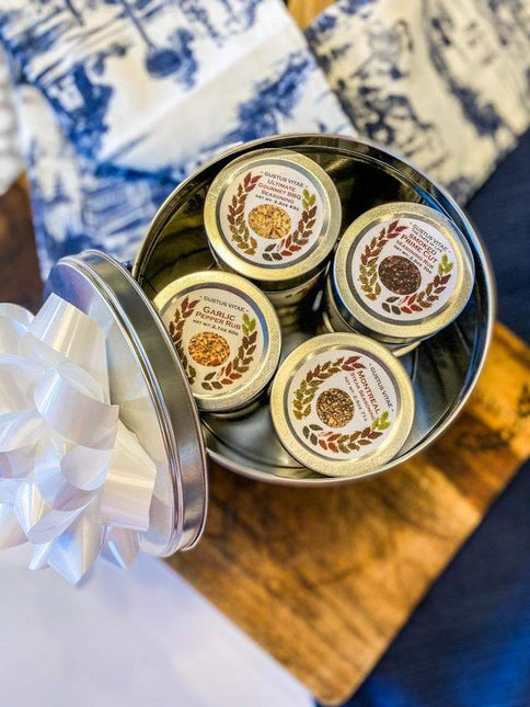 BBQ Bucket & Pit Master Gift Set | 8 Gourmet Seasonings & Salts In A Handsome Gift Tin by Gustus Vitae