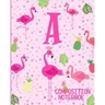 Composition Notebook A: Pink Flamingo Initial A Composition Wide Ruled Notebook