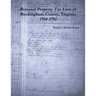 Personal Property Tax Lists of Buckingham County, Virginia 1764-1792