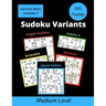 500 Sudoku Variants Medium Level: Jigsaw Sudoku, Sudoku X, Windoku, Girandola, and Argyle Sudoku
