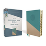 Niv, Personal Size Bible, Large Print, Leathersoft, Teal/Gold, Red Letter, Thumb Indexed, Comfort Print