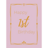 Happy 1st Birthday Guest Book (Hardcover): First birthday Guest book, party and birthday celebrations decor, memory book, 1st birthday, baby shower, h