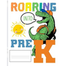Roaring Into Pre K: Funny Back To School notebook, Gift For Girls and Boys,109 College Ruled Line Paper, Cute School Notebook, School Grad