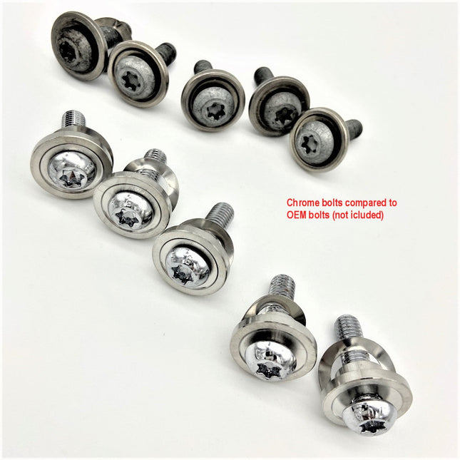Chrome Rotor Bolt Kit (5 pcs.) for Harley by GeezerEngineering LLC