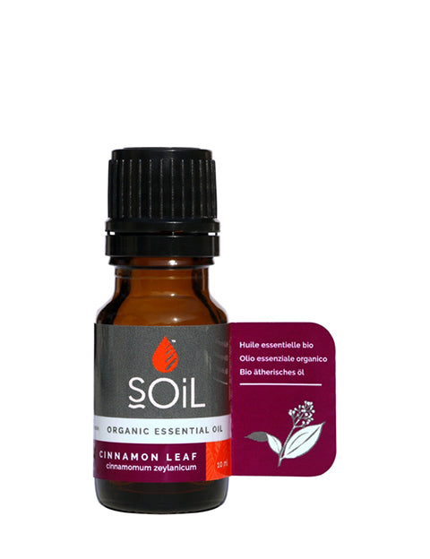 Organic Cinnamon Leaf Essential Oil (Cinnamoumm Zeylanicum) 10ml by SOiL Organic Aromatherapy and Skincare