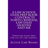 A Law School Exam Prep Book - Contracts Torts Criminal Law Essay Analysis and MB: Semester exam prep for all of law school.