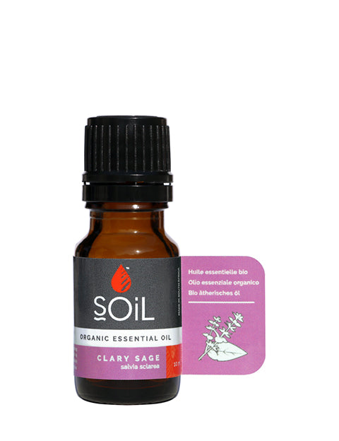 Organic Clary Sage Essential Oil (Salvia Sclarea ) 10ml by SOiL Organic Aromatherapy and Skincare