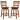 Counter Height Barstools Set of 2 with 6-Grid Hollow Back and Seat-Brown