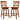 Counter Height Barstools Set of 2 with 6-Grid Hollow Back and Seat-Brown