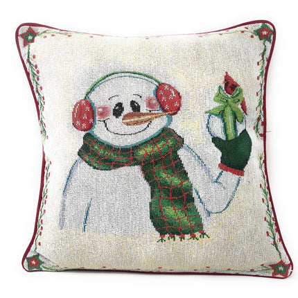 DaDa Bedding Magical Snowman Throw Pillow Cover Tapestry Cushion Cases 16" x 16" (9733) by DaDa Bedding Collection