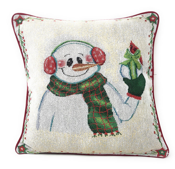 DaDa Bedding Magical Snowman Throw Pillow Cover Tapestry Cushion Cases 16" x 16" (9733) by DaDa Bedding Collection