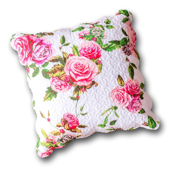 DaDa Bedding Romantic Roses Spring Floral Pink Euro Pillow Sham Cover, 26" x 26" (JHW879) by DaDa Bedding Collection