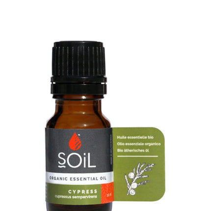 Organic Cypress Essential Oil (Cupressus Sempervirens) 10ml by SOiL Organic Aromatherapy and Skincare