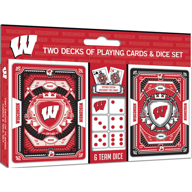 Wisconsin Badgers - 2-Pack Playing Cards & Dice Set by MasterPieces Puzzle Company INC