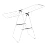 Clothes Drying Rack, 2-Tier Foldable Laundry Dryer Rack with Sock Clips & 21 Drying Rods, Metal Height Adjustable Drying Racks for Outdoor & Indoor, Free-Standing & Space-Saving Hanger, White