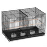 Bird Flight Cage with Divider 18 in Small Metal Parakeet Cage Black
