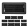 Floor Registers 4 x 10 Inch 12-Pack Iron Floor Vents for HVAC Vent Grilles Black