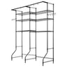 Over The Washer and Dryer Storage Shelf, 6 Tier Laundry Room Drying Rack with Hanger Rod and Hooks, Adjustable Over Washer and Dryer Shelves, Laundry Room Shelf Storage Space Saver, Black