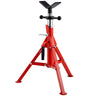 V Head Pipe Stand 1/8"-12" Capacity, Adjustable Height 24"-42", Pipe Jack Stands 2500 lb. Load Capacity, Portable Folding Pipe Stands, Carbon Steel Body More Durable