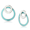 TK916 - High polished (no plating) Stainless Steel Earrings with Epoxy in Multi Color