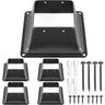 Deck Post Base 5 PCS Post Base Skirt 4x4\" (Actual 3.38x3.38\") Post Support Flange 2.5LBS Deck Post Skirt Black Powder-Coated Decking Post Base with Thick Steel for Deck Supports Porch Railings