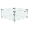 Gas Fire Pit Wind Guard for Square Fire Table, 15 x 15 x 7 inch Clear Tempered Wind Guard for Firepits, 0.31 inch Thick Square Glass Shield, Glass Panel with Hard Corner Bracket & Feet