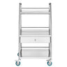 Lab Serving Cart, 3 Layers Stainless Steel Utility Rolling Cart, Medical Cart with A Drawer, Dental Utility Cart with Lockable Wheels, for Laboratory, Hospital, Dental Use