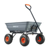 Dump Cart, Poly Garden Dump Cart with Easy to Assemble Steel Frame, Dump Wagon with 2-in-1 Convertible Handle, Utility Wheelbarrow 600 lbs Capacity, 10 inch Tires