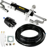 Hydraulic Steering Kit 300HP Hydraulic Steering Compact Cylinder Hydraulic Outboard Steering Kit with Helm Pump for Boat Marine Steering System