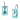 TK3649 - High polished (no plating) Stainless Steel Earrings with Top Grade Crystal in Sea Blue