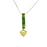 LOAS1324 - Rhodium 925 Sterling Silver Chain Pendant with AAA Grade CZ in Multi Color