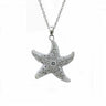 LOAS1325 - High-Polished 925 Sterling Silver Chain Pendant with AAA Grade CZ in Clear