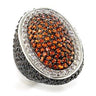 LOA577 - Rhodium + Ruthenium Brass Ring with AAA Grade CZ in Multi Color