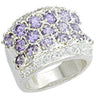 12507 - High-Polished 925 Sterling Silver Ring with AAA Grade CZ in Light Amethyst