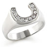 30314 - High-Polished 925 Sterling Silver Ring with AAA Grade CZ in Clear