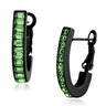 TK2534 - IP Black(Ion Plating) Stainless Steel Earrings with Top Grade Crystal in Peridot