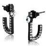 TK2150 - IP Black(Ion Plating) Stainless Steel Earrings with Top Grade Crystal in Clear