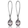 TK2719 - IP Light Black (IP Gun) Stainless Steel Earrings with Top Grade Crystal in Light Peach