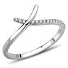 DA154 - High polished (no plating) Stainless Steel Ring with AAA Grade CZ in Clear