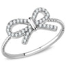 DA057 - High polished (no plating) Stainless Steel Ring with AAA Grade CZ in Clear