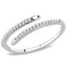 DA044 - High polished (no plating) Stainless Steel Ring with AAA Grade CZ in Clear