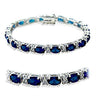 415501 - Rhodium Brass Bracelet with Synthetic Spinel in Sapphire