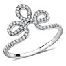 DA141 - High polished (no plating) Stainless Steel Ring with AAA Grade CZ in Clear