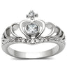 3W229 - Rhodium Brass Ring with AAA Grade CZ in Clear