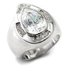 7X236 - Rhodium 925 Sterling Silver Ring with AAA Grade CZ in Clear