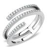 DA060 - High polished (no plating) Stainless Steel Ring with AAA Grade CZ in Clear