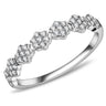 DA102 - High polished (no plating) Stainless Steel Ring with AAA Grade CZ in Clear