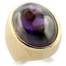 9W186 - Gold Brass Ring with AAA Grade CZ in Amethyst