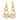 7X372 - Gold 925 Sterling Silver Earrings with AAA Grade CZ in Champagne